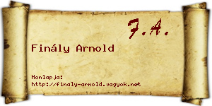 Finály Arnold névjegykártya